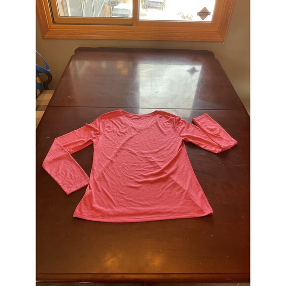2 Hanes Sport Long Sleeve Pink Womens Shirts Size Medium - Picture 8 of 15